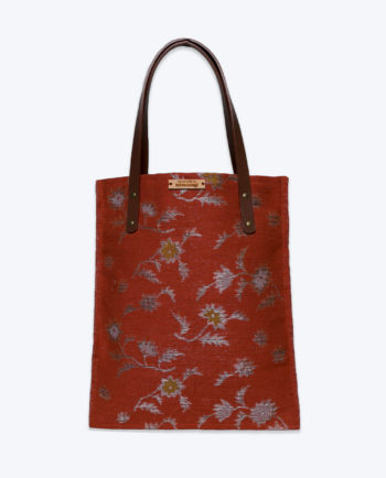 Upcycled handmade linen Japanese obi Tote bag with