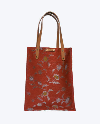 Upcycled handmade linen Japanese obi Tote bag with